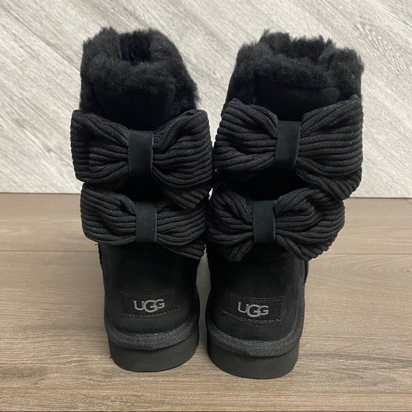 UGG | Bailey Corduroy Bow Boots Black Size 6 NEW - Picture 5 of 16